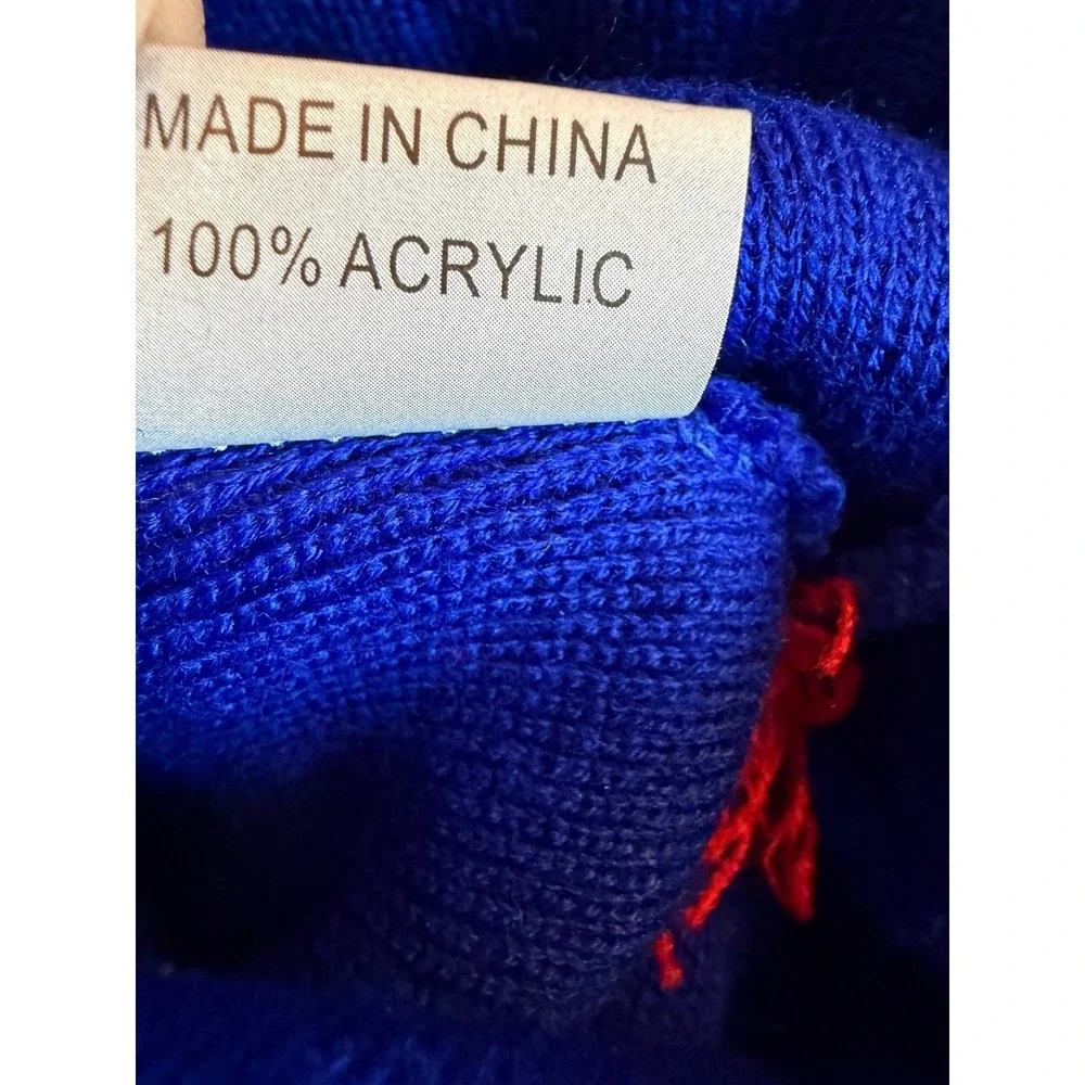 Kansas Jayhawks Knit Woven Pom Pom‎ Beanie Hat Cap Semper Fi Cuff Adult Striped